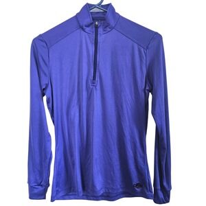 Hot Chillys Womens Small Purple Quarter Zip Base Layer Thermal Top Made in USA